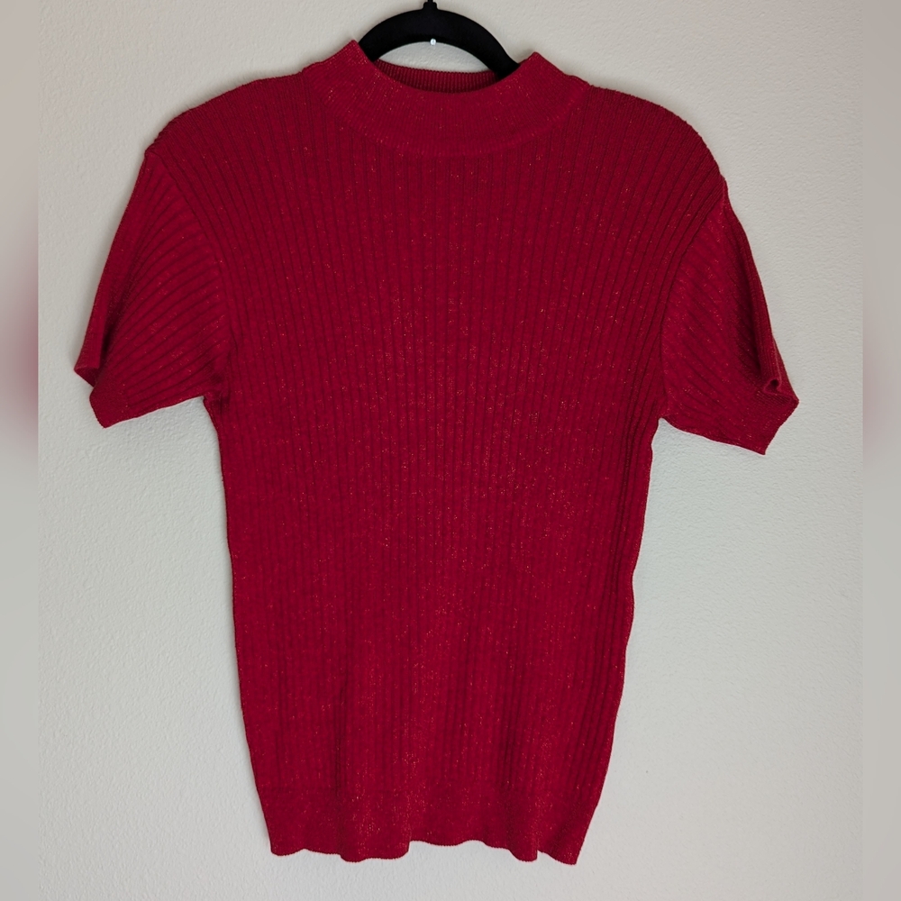 Baxter Wells Red Short Sleeved Sweater Size M